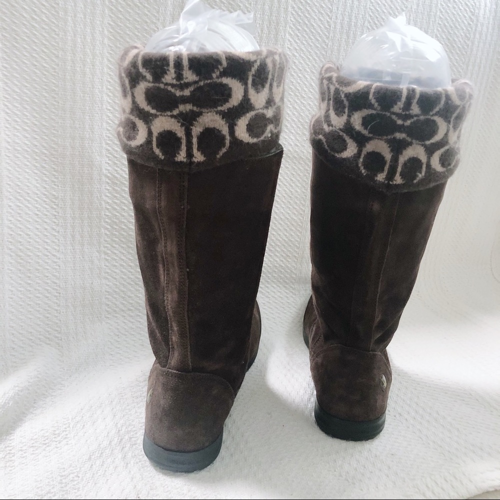 Coach | NWOT Tatum Suede Logo Boots 8.5 - Picture 4 of 8